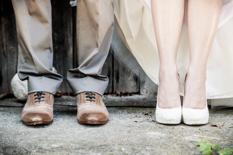 Feet of Wedding Couple stock photography Feet of Wedding Couple stock photography
