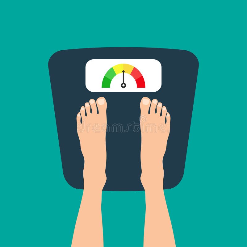 Feet on weighing machine