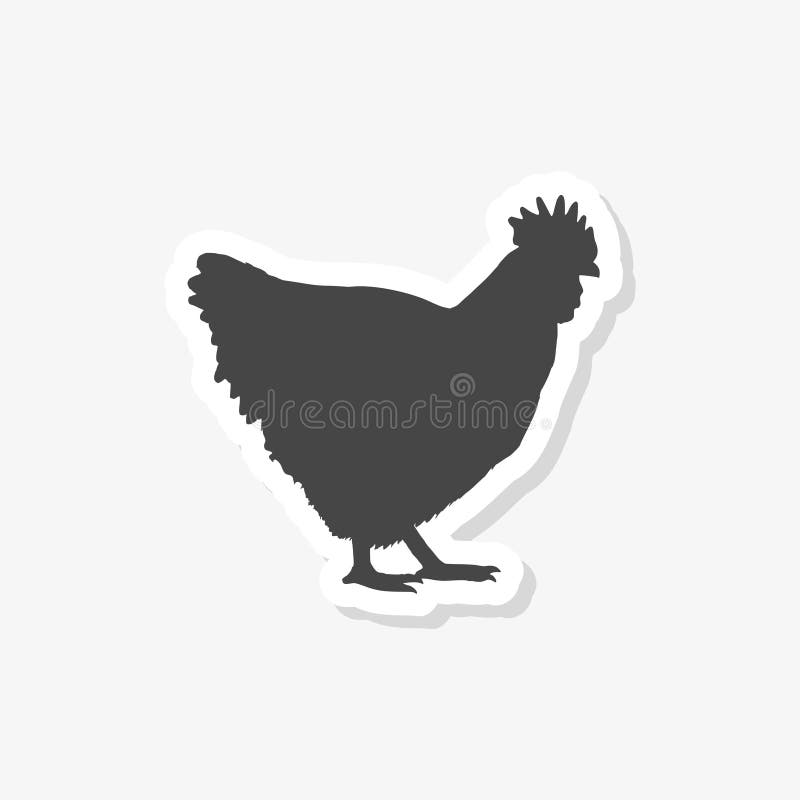 Feg hönaklistermärke, feg kontursymbol vektor illustrationer