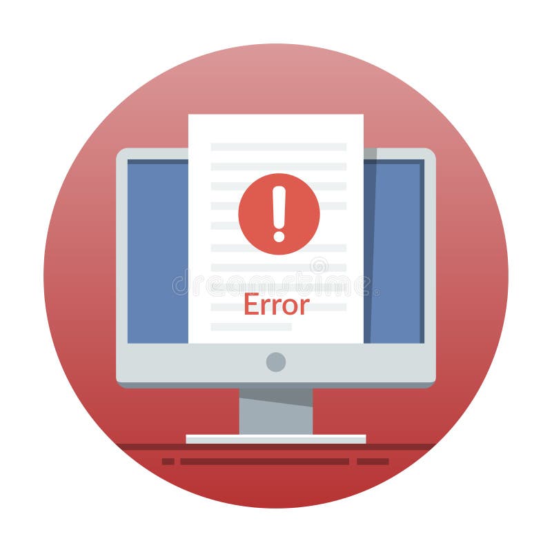 Fehlerikone auf dem Bildschirm Flache Vektorillustration für bewegliche Anwendungs- oder Websiteschnittstelle stock abbildung Fehlerikone auf dem Bildschirm Flache Vektorillustration für bewegliche Anwendungs- oder Websiteschnittstelle stock abbildung