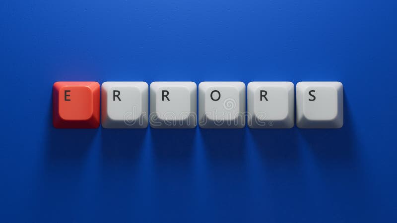 Fehlerwortkonzept. Tastatur-Tastatur schließt die Tastatur-Tasten des Computers ab lizenzfreie abbildung