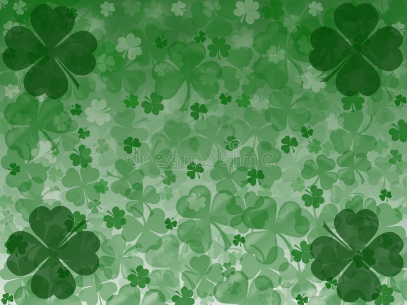 Feier-Grußkarte St. St Patrick Tagesmit vierblättrigem Kleeblatt lizenzfreie abbildung Feier-Grußkarte St. St Patrick Tagesmit vierblättrigem Kleeblatt lizenzfreie abbildung