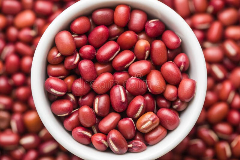 Feij? es de adzuki vermelhos fotografia de stock royalty free