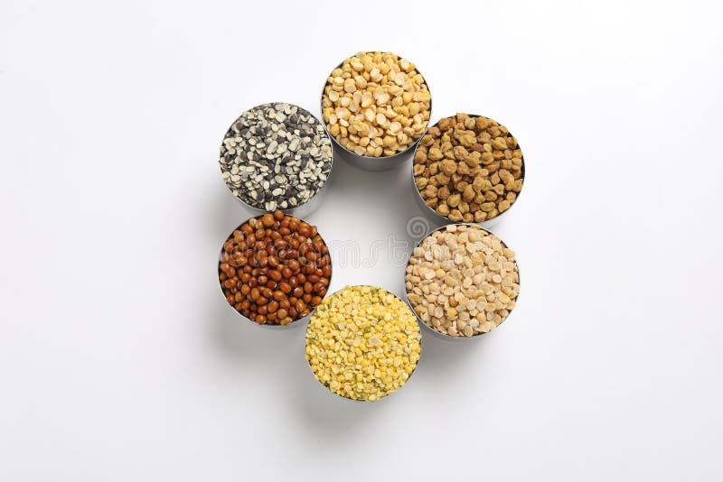 Indian Beans and Pulses in bowl on white background. Indian Beans and Pulses in bowl on white background.