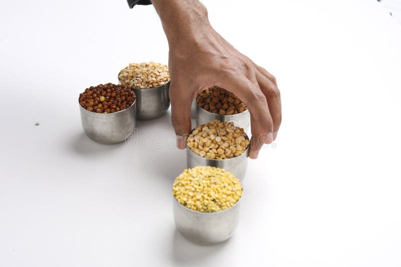 Indian Beans and Pulses in bowl on white background. Indian Beans and Pulses in bowl on white background.