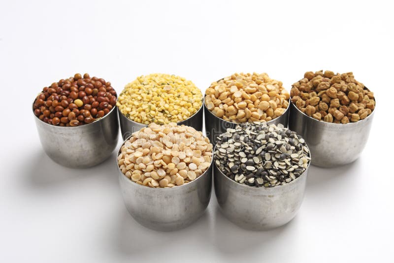 Indian Beans and Pulses in bowl on white background. Indian Beans and Pulses in bowl on white background.