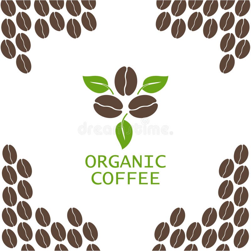 Feijões de café com a folha no fundo branco orgânico Ilustração do vetor ilustração royalty free Feijões de café com a folha no fundo branco orgânico Ilustração do vetor ilustração royalty free
