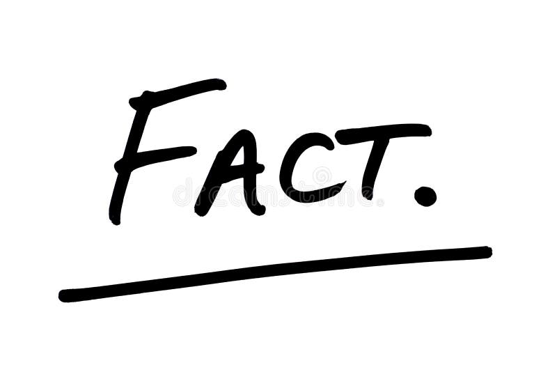The word FACT handwritten on a white background. The word FACT handwritten on a white background