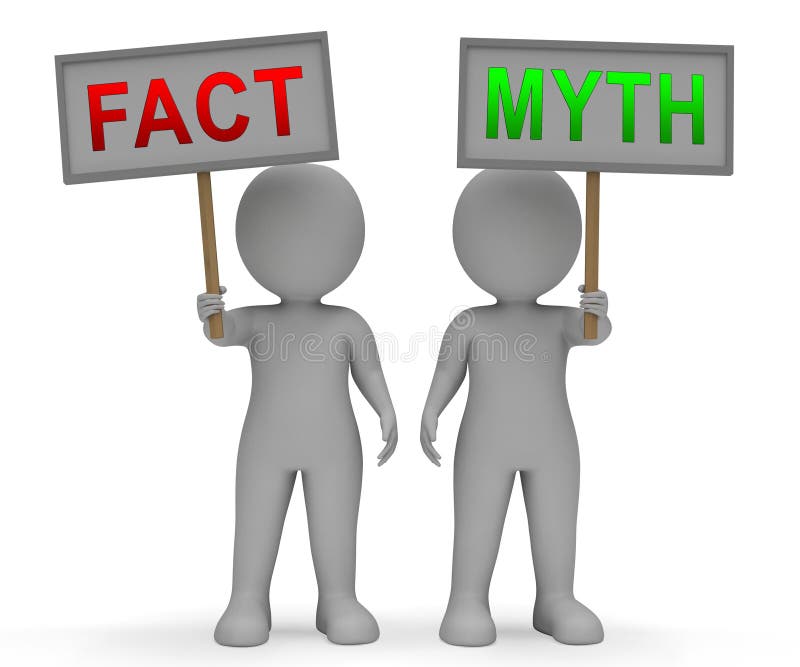 Fact Vs Myth Signs Describes Truthful Reality Versus Deceit. Fake News Against Truth And Honest Integrity - 3d Illustration. Fact Vs Myth Signs Describes Truthful Reality Versus Deceit. Fake News Against Truth And Honest Integrity - 3d Illustration