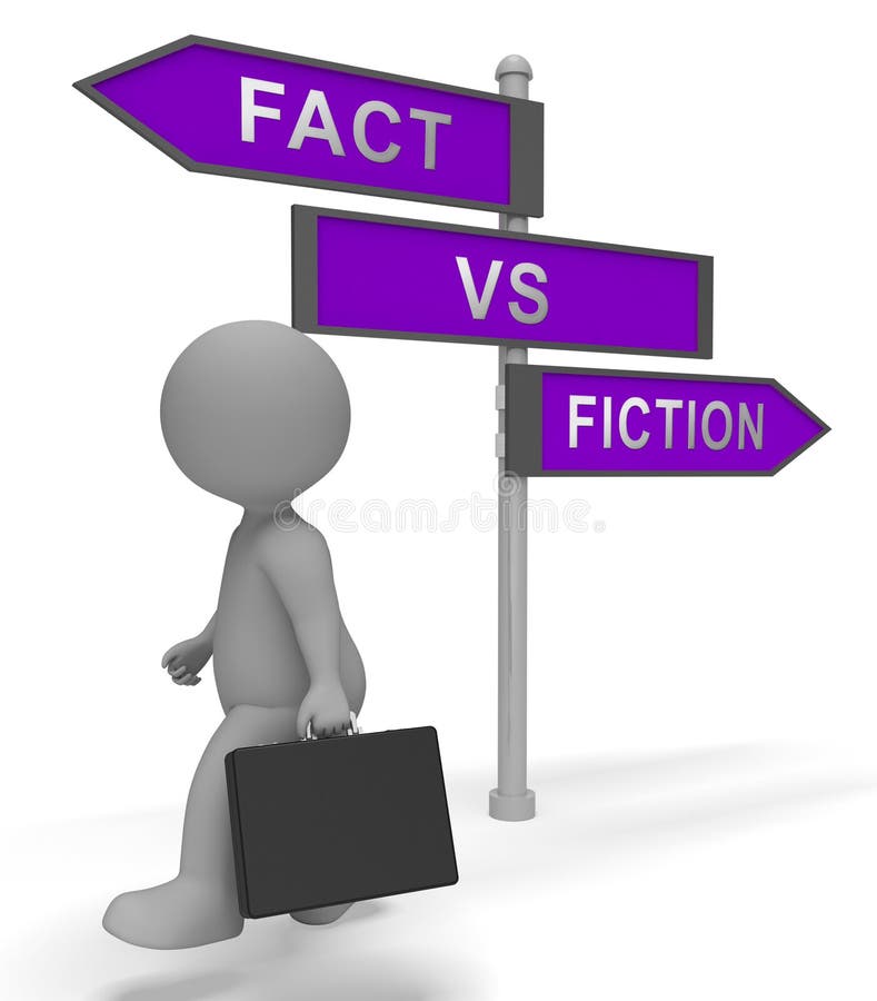 Fact Vs Fiction Sign Represents Authenticity Versus Rumor And Deception. Truthful Credibility Against False Lies - 3d Illustration. Fact Vs Fiction Sign Represents Authenticity Versus Rumor And Deception. Truthful Credibility Against False Lies - 3d Illustration