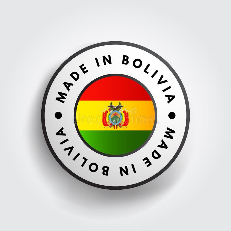 Feito em fundo do conceito de emblema de texto em bolivia ilustração royalty free