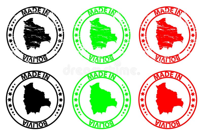 Feito no carimbo de borracha de Bolívia ilustração stock