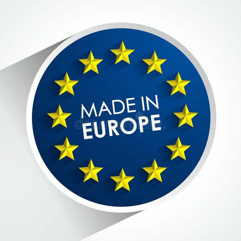 Feito no crachá de Europa ilustração stock Feito no crachá de Europa ilustração stock