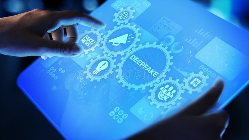 Fejka djupt konstgjord intelligens f arkivfoto