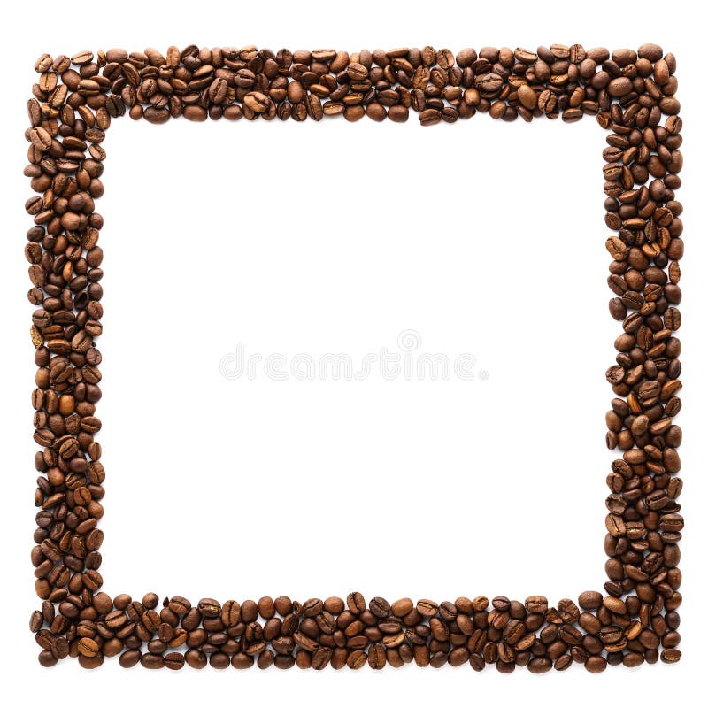 Feld gemacht von den R?stkaffeebohnen lokalisiert auf Wei? stockfoto Feld gemacht von den R?stkaffeebohnen lokalisiert auf Wei? stockfoto