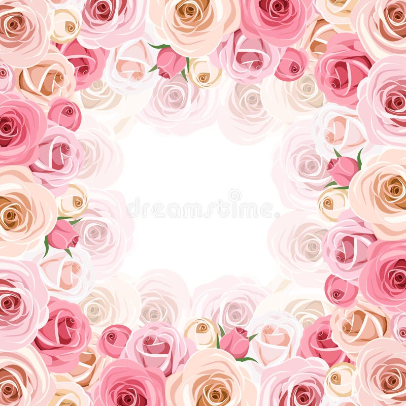 Feld mit den rosa und weißen Rosen Vektor EPS-10 lizenzfreie abbildung Feld mit den rosa und weißen Rosen Vektor EPS-10 lizenzfreie abbildung