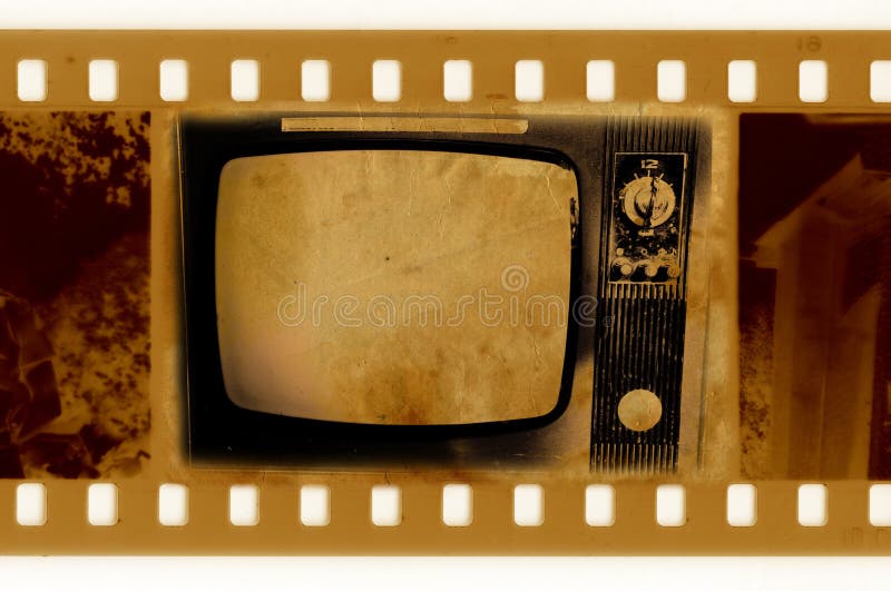 Feldfoto der Oldien 35mm mit Weinlese Fernsehapparat stockfoto