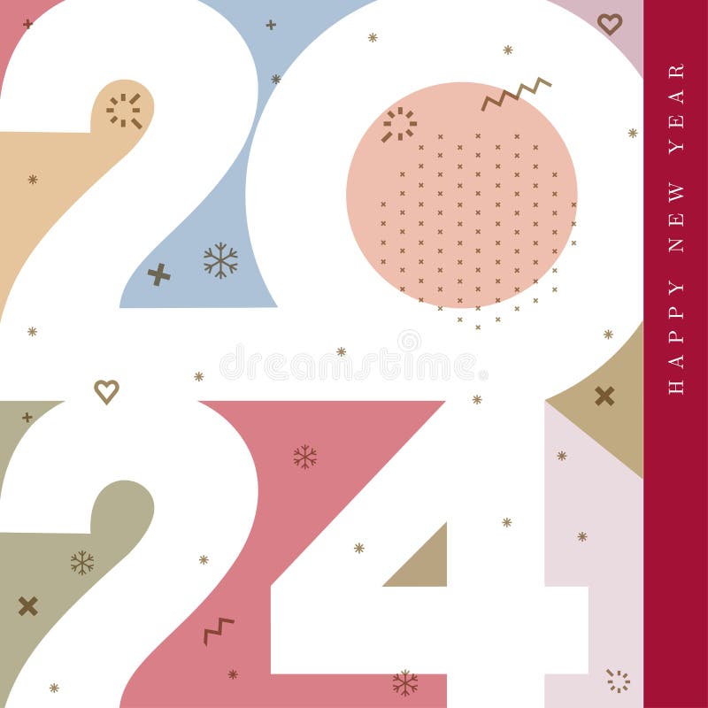 Elegante modello di calendario mensile del nuovo anno 2024 per scrivania da  ufficio o vettore da parete