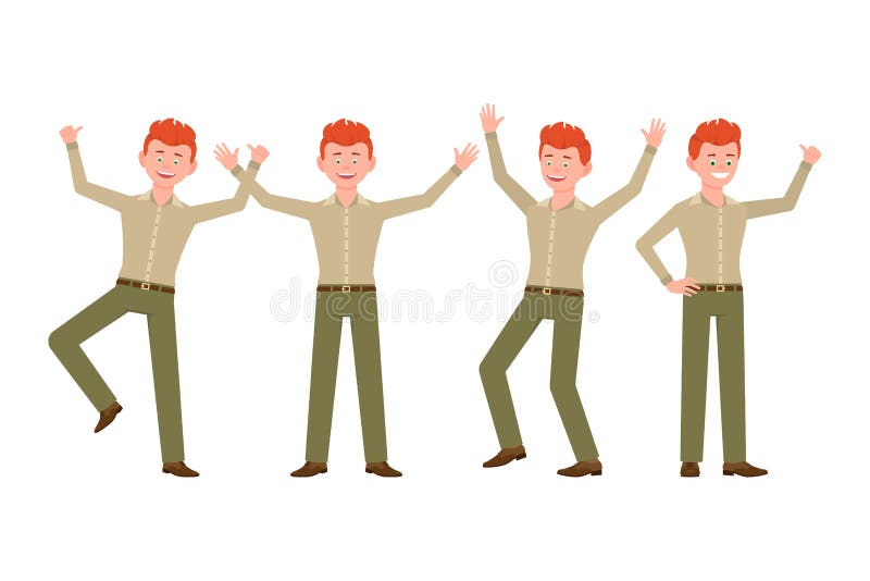 Felice, sorridendo, giovane dei capelli rossi bei nell'illustrazione verde di vettore dei pantaloni Salto, mani su, divertendosi royalty illustrazione gratis Felice, sorridendo, giovane dei capelli rossi bei nell'illustrazione verde di vettore dei pantaloni Salto, mani su, divertendosi royalty illustrazione gratis