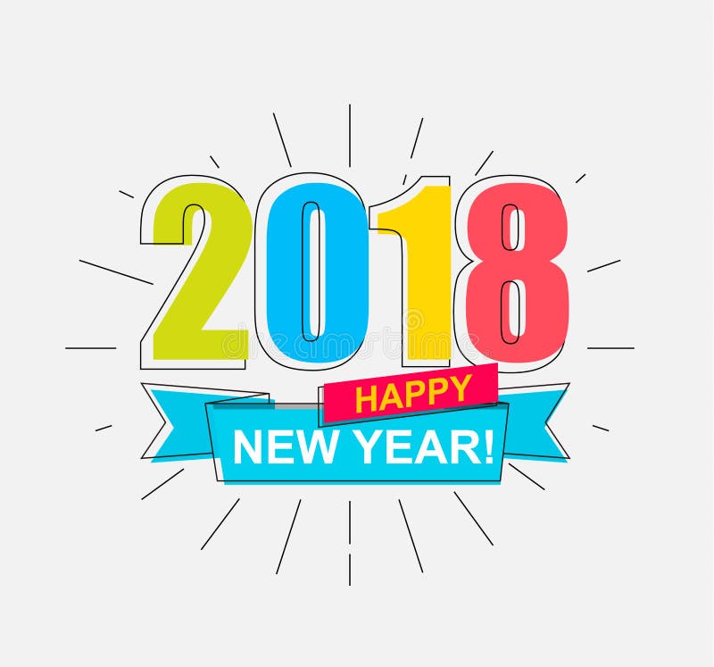 2018 Felices Año Nuevo ilustración del vector 2018 Felices Año Nuevo ilustración del vector