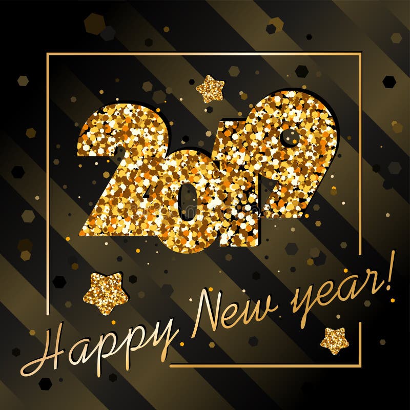 2019 Felices Año Nuevo, enhorabuena del confeti del oro libre illustration 2019 Felices Año Nuevo, enhorabuena del confeti del oro libre illustration