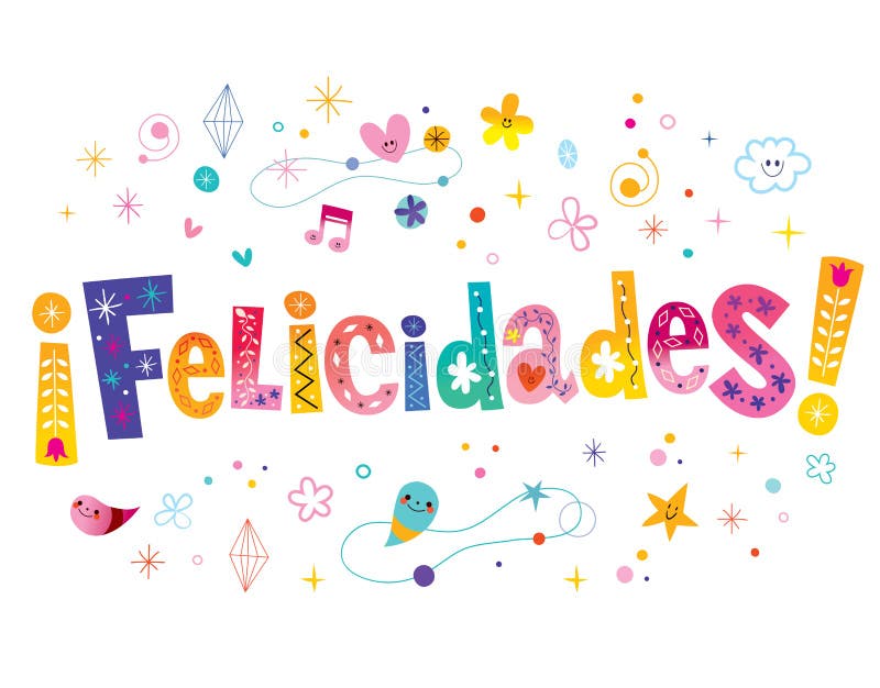Felicidades - Enhorabuena En Español Ilustración del Vector - Ilustración de etiqueta, vida: 109579582