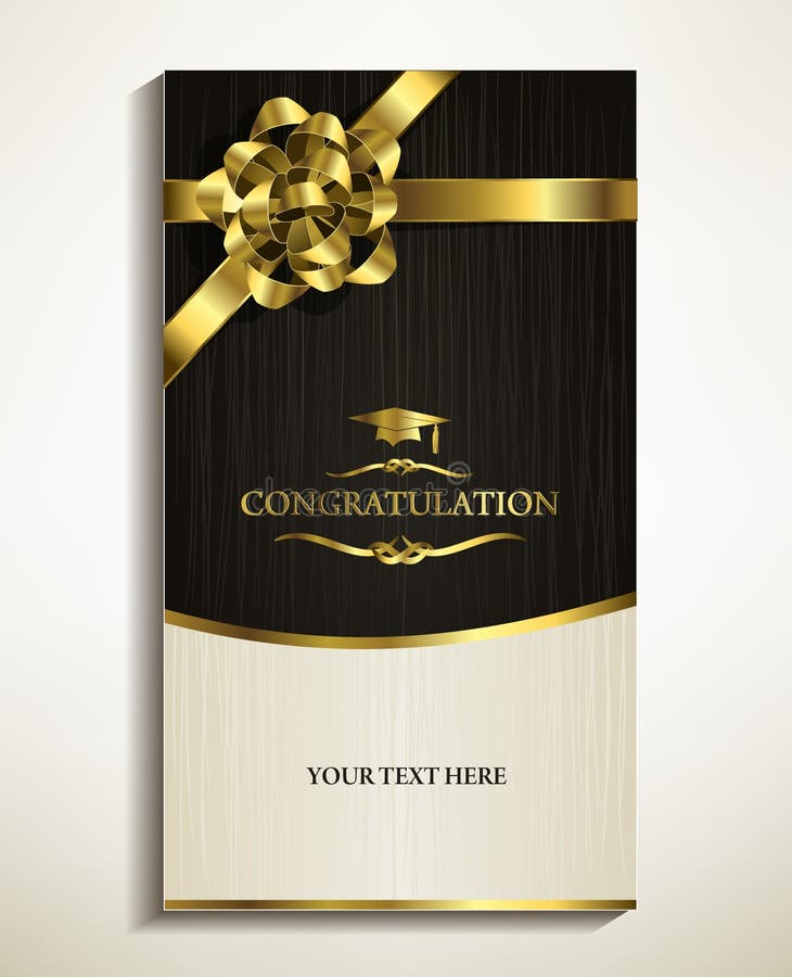 Congratulating card - invitation card with golden ribbon. a pretty white and black card suitable for invitation ,congratulation especially for graduation from college. Congratulating card - invitation card with golden ribbon. a pretty white and black card suitable for invitation ,congratulation especially for graduation from college.