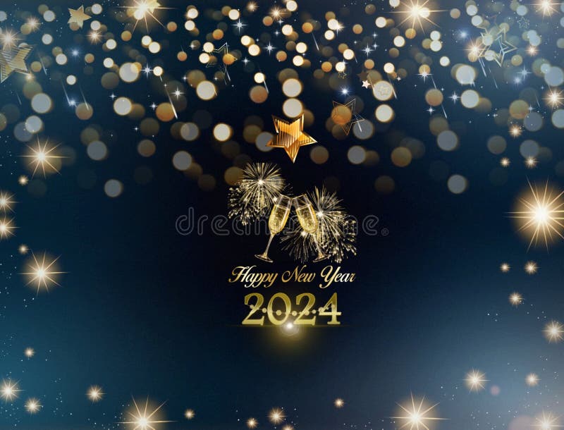 Felicitare de Anul Nou 2024 vector illustration