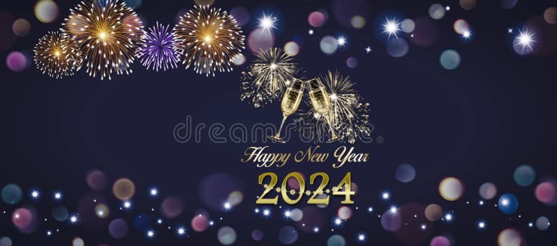 Felicitare de Anul Nou 2024 stock illustration