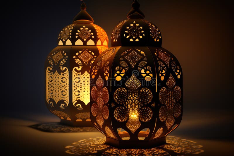 Felinar ramadan colorat ai generat ilustrație vector illustration