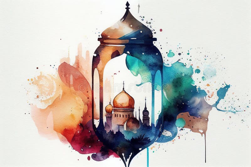 Felinar ramadan colorat ai generat ilustrație vector illustration