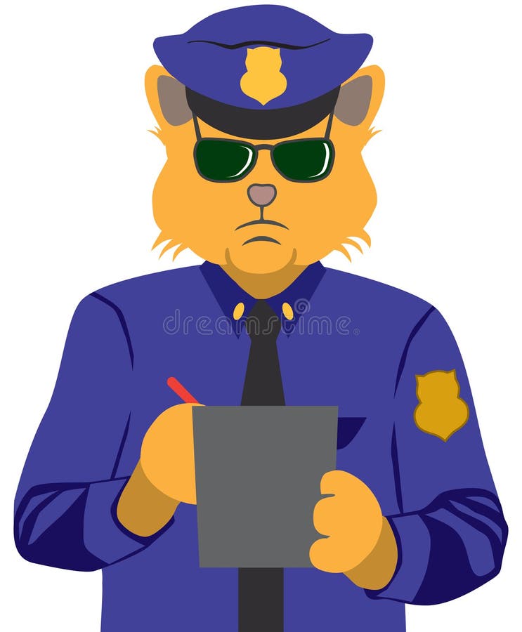 police cat drawing
