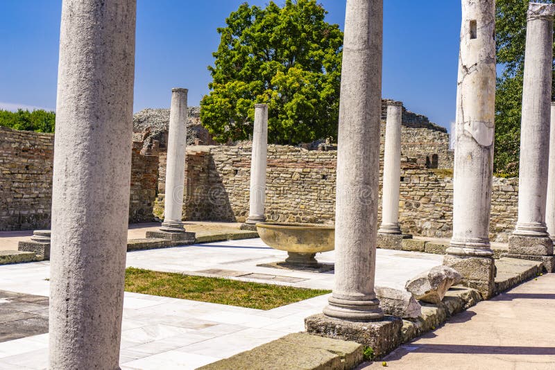 Blick auf Felix romuliana Überreste des Palastes römischen Kaiser galerius nahe zajecar serbia. es ist seit 2007 unesco Weltkulturerbe