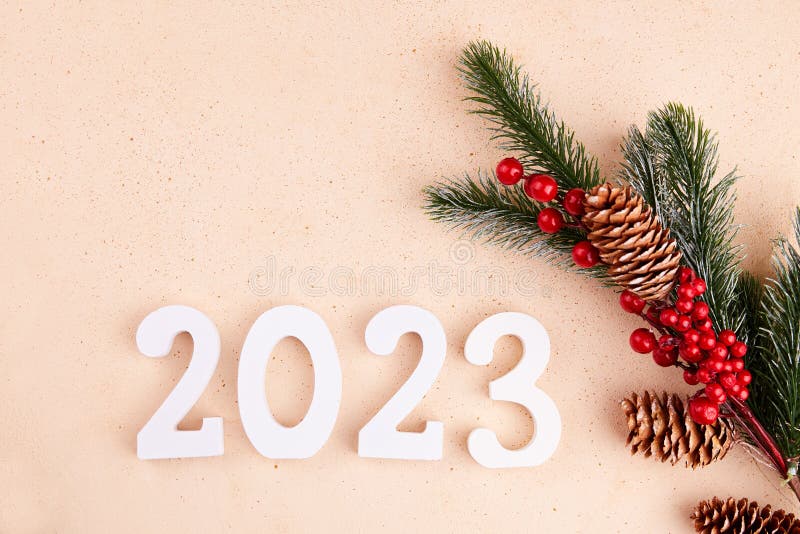 Feliz natal e feliz ano novo 2023 banner de vista superior