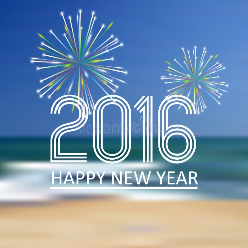 Feliz Año Nuevo 2016 en el fondo eps10 del color de la playa libre illustration Feliz Año Nuevo 2016 en el fondo eps10 del color de la playa libre illustration