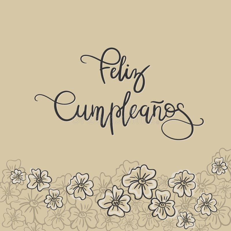 Feliz Cumpleanos - Happy Birthday in Spanish Greeting Card Stock Vector -  Illustration of kids, elements: 70779935, feliz cumpleaños
