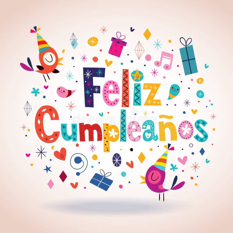 Feliz Cumpleanos - χρόνια πολλά στην ισπανική κάρτα ελεύθερη απεικόνιση δικαιώματος Feliz Cumpleanos - χρόνια πολλά στην ισπανική κάρτα ελεύθερη απεικόνιση δικαιώματος