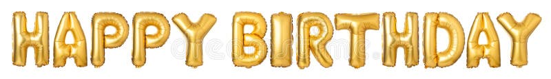 FELIZ CUMPLEAÑOS de las letras mayúsculas de los globos de oro fotografía de archivo libre de regalías FELIZ CUMPLEAÑOS de las letras mayúsculas de los globos de oro fotografía de archivo libre de regalías