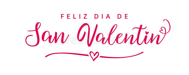 Feliz dia de san valentin elegante caligrafia rosa ilustração do vetor