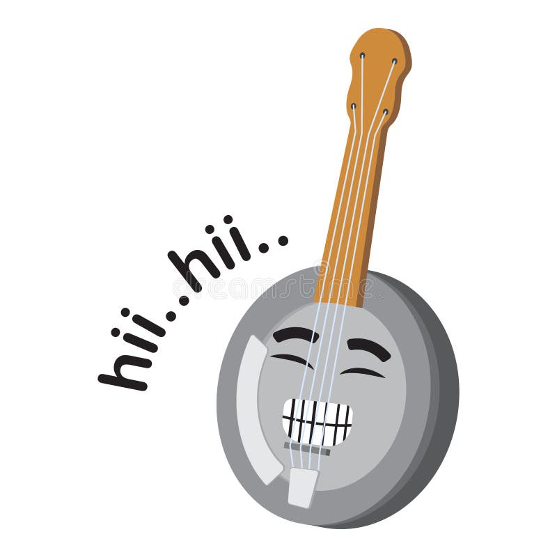 Feliz emoticono banjo ilustración del vector. Ilustración de banjo