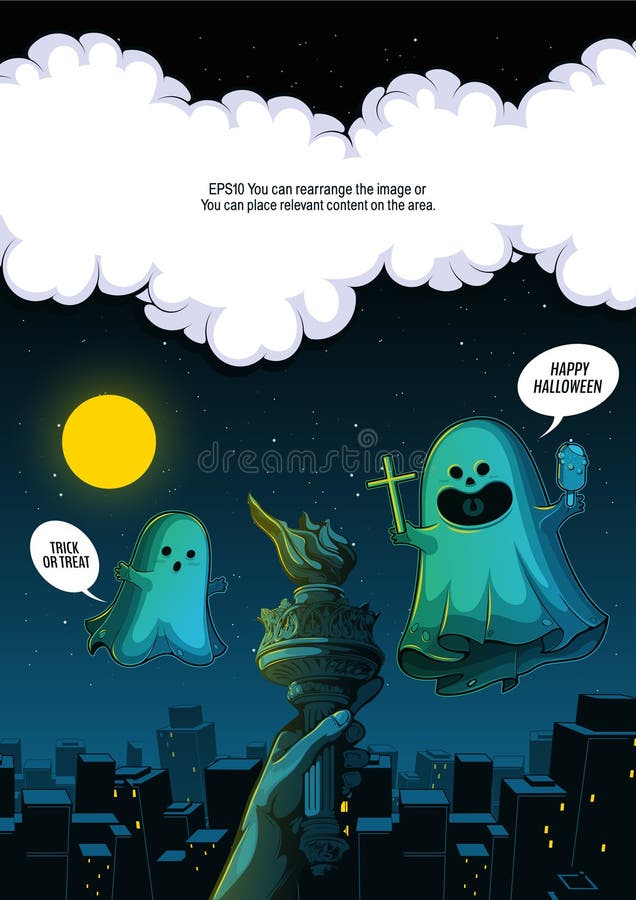 Personagem de desenho animado fantasma de halloween rabisca