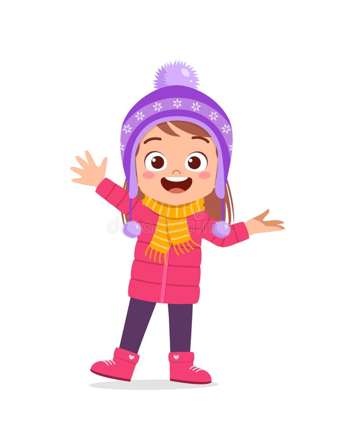 Feliz Lindo Niño Pequeño Jugar Y Usar Chaqueta En Invierno. Sonrisa  Infantil Con Ropa Abrigada Ilustración del Vector - Ilustración de  kindergarten, chaqueta: 198504129