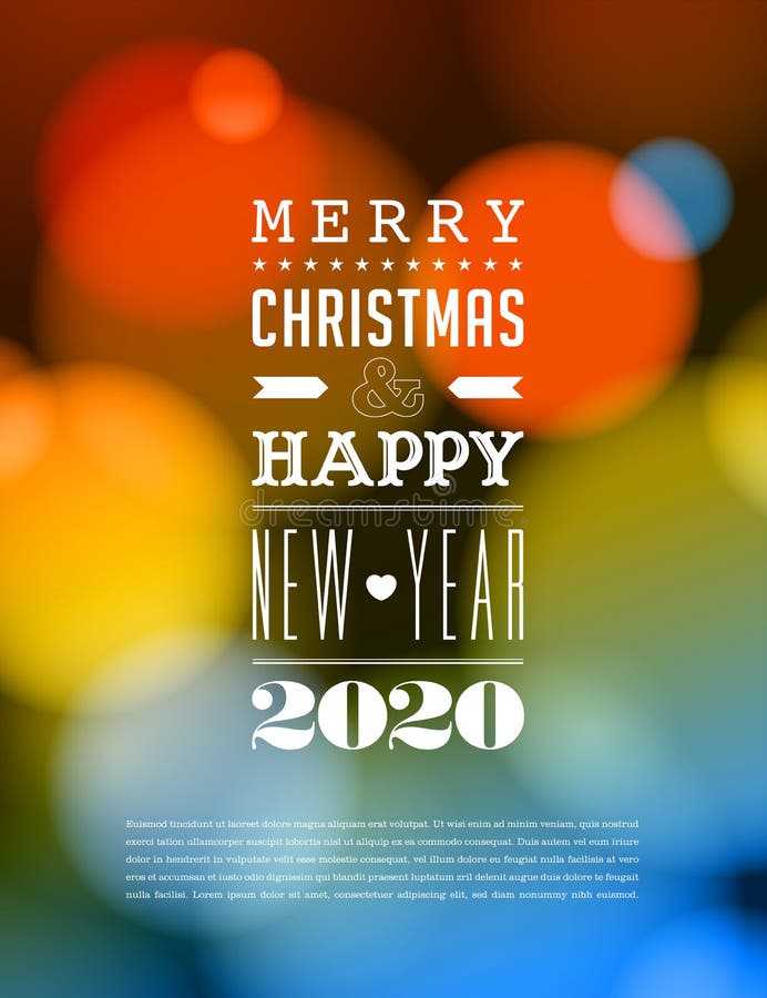 Feliz Natal e cartão do ano novo feliz 2020 ilustração royalty free Feliz Natal e cartão do ano novo feliz 2020 ilustração royalty free