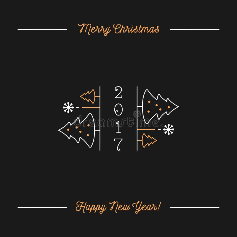Feliz Natal e cartão do feriado de Minimalistic do ano novo feliz ilustração royalty free Feliz Natal e cartão do feriado de Minimalistic do ano novo feliz ilustração royalty free