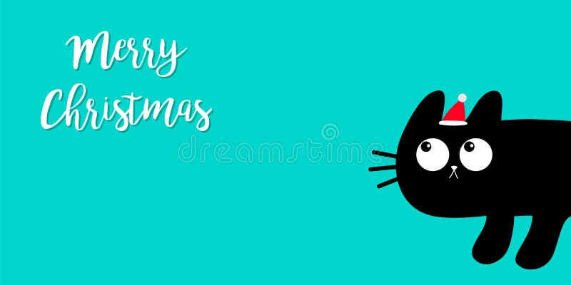 Desenho De Natal Do Gato Kawaii Ilustração do Vetor - Ilustração