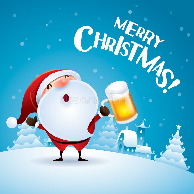 Feliz Natal! Santa Claus Com Cerveja Ilustração do Vetor - Ilustração de branco, cena: 62580795 Feliz Natal! Santa Claus Com Cerveja Ilustração do Vetor - Ilustração de branco, cena: 62580795