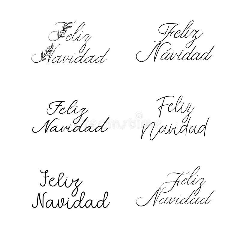 Feliz Navidad Lettering Greeting Card Buon Natale Nello Spagnolo Calligrafia Moderna Di Vettore Decorazione Di Natale Illustrazione Vettoriale Illustrazione Di Handwritten Calligraphic