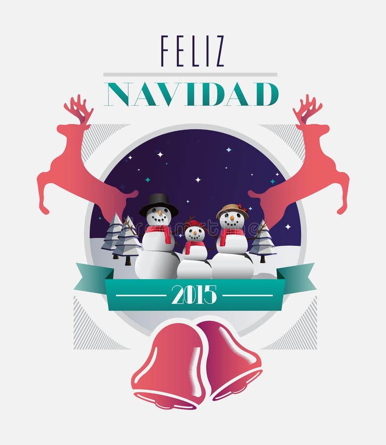 Feliz navidad wiadomość z ilustracjami ilustracja wektor Feliz navidad wiadomość z ilustracjami ilustracja wektor