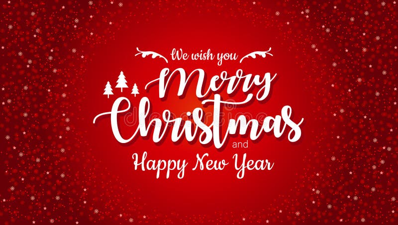 Feliz Navidad y Feliz Año Nuevo tipográficas en fondo rojo con textura del brillo Tarjeta de Navidad de la celebración, bandera N stock de ilustración Feliz Navidad y Feliz Año Nuevo tipográficas en fondo rojo con textura del brillo Tarjeta de Navidad de la celebración, bandera N stock de ilustración