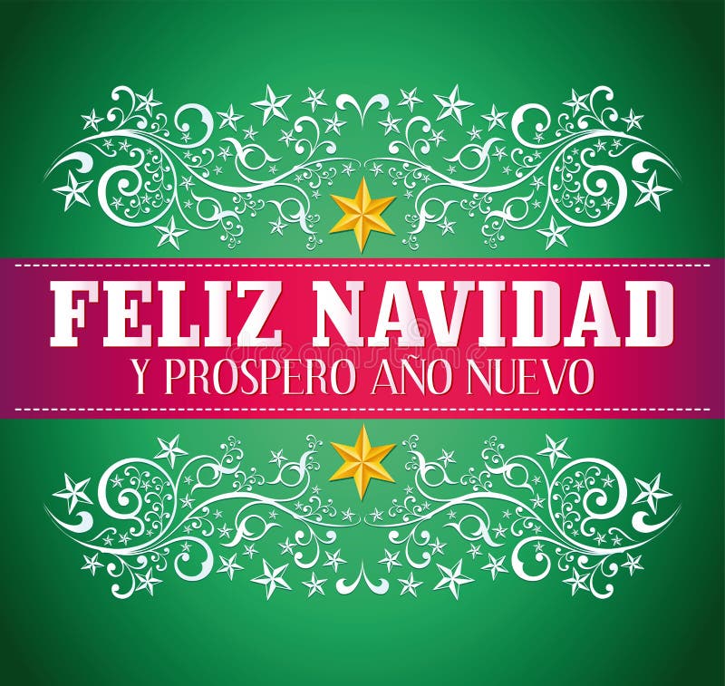 Feliz Navidad Y Prospero Ano Nuevo Stock Vector - Illustration of